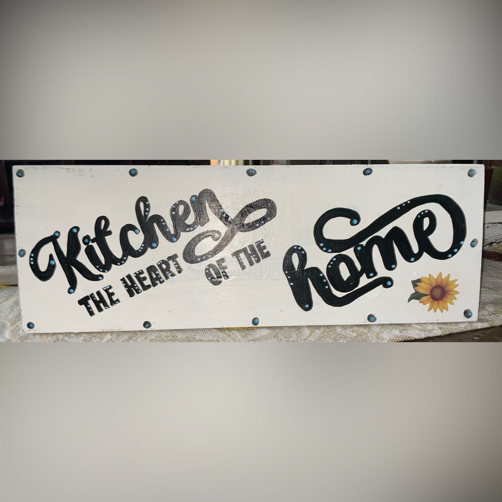 Rustic Black and White Kitchen Wall Sign
